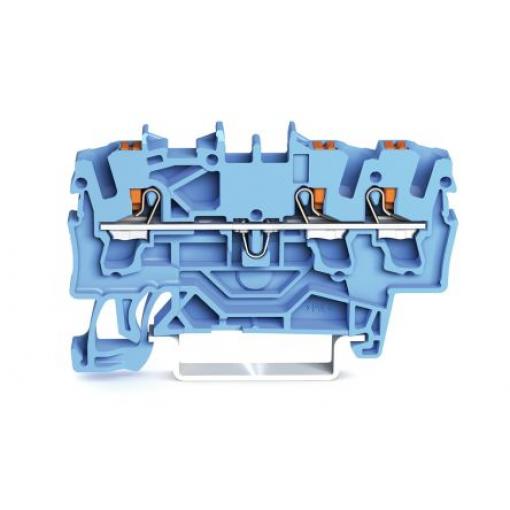 WAGO Napájení přes svorkovnici 2202-1304, 800 V Modrá 2.5 mm² 1 Klecová svorka IECEx/ATEX