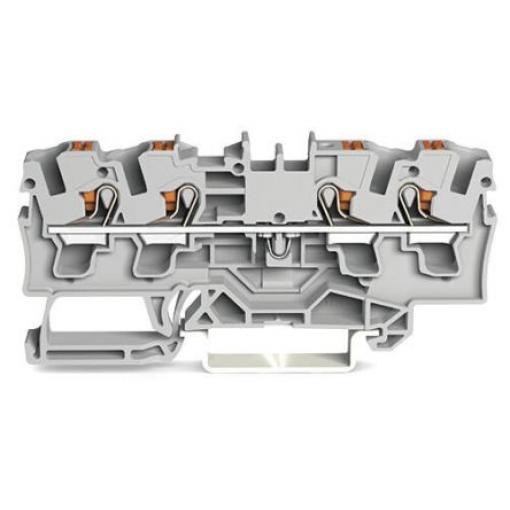 WAGO Napájení přes svorkovnici 2204-1401, 800 V Šedá 4 mm² 1 Klecová svorka IECEx/ATEX