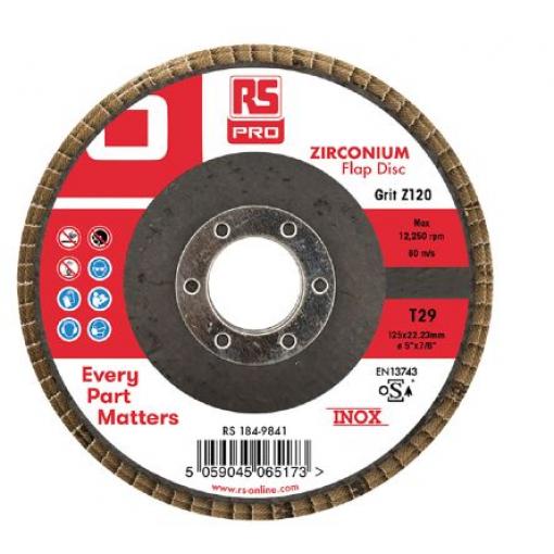 Brusný disk Zirkon zrnitost 5 125 mm Jemné, max. bezpečná rychlost: 12250 rpm RS PRO 5 V balení