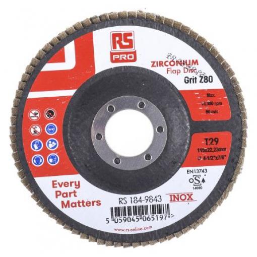 Brusný disk Zirkon zrnitost 5 115 mm Jemné, max. bezpečná rychlost: 13300 rpm RS PRO 5 V balení