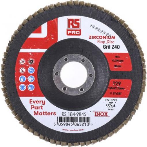 Brusný disk Zirkon zrnitost 5 125 mm Hrubé, max. bezpečná rychlost: 12250 rpm RS PRO 5 V balení