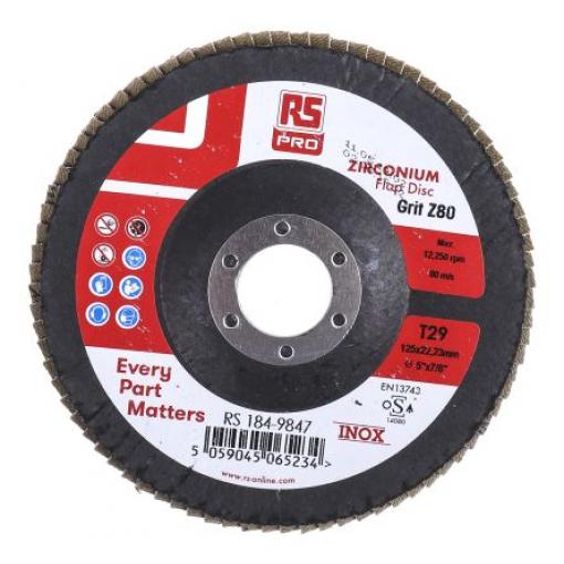 Brusný disk Zirkon zrnitost 5 125 mm Jemné, max. bezpečná rychlost: 12250 rpm RS PRO 5 V balení