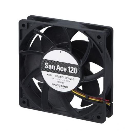 Sanyo Denki Axiální ventilátor, řada: 9GA, průtok vzduchu: 3.2 m³/min 7.32 W 12 V dc 610 mA IP0 120 mm 120 mm 25 mm