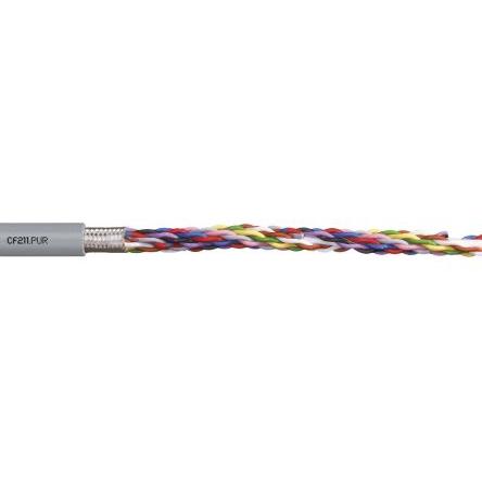 Datový kabel, řada: chainflex CF211.PUR 8žilový 0.25mm² 24 AWG Polyuretan plášť Igus Stíněný 50 m, Šedá