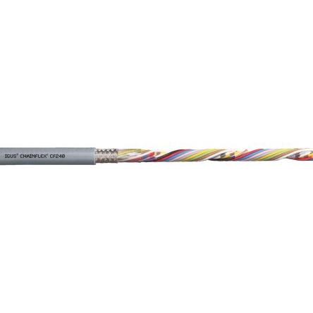 Datový kabel, řada: chainflex CF240 24žilový 0.25mm² 24 AWG Polyvinylchlorid plášť Igus Stíněný 25 m, Šedá