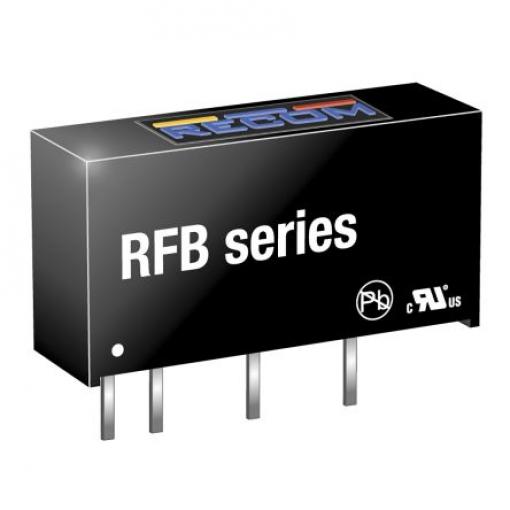 Recom Měnič DC/DC RFB, výstup: 5 V dc 1 kV dc, Vin 5.5V dc 200 mA, Vin 4.5V 1 W -40 °C 85 °C Průchozí otvor