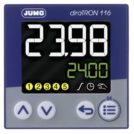 Jumo PID regulátor teploty, řada: diraTRON Montáž do panelu, 55 °C, -10 °C 3, počet výstupů: 3, výstup: 2 reléové 240V