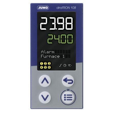 Jumo PID regulátor teploty, řada: diraTRON Montáž do panelu, 55 °C, -10 °C 3, počet výstupů: 3, výstup: 2 reléové 240V