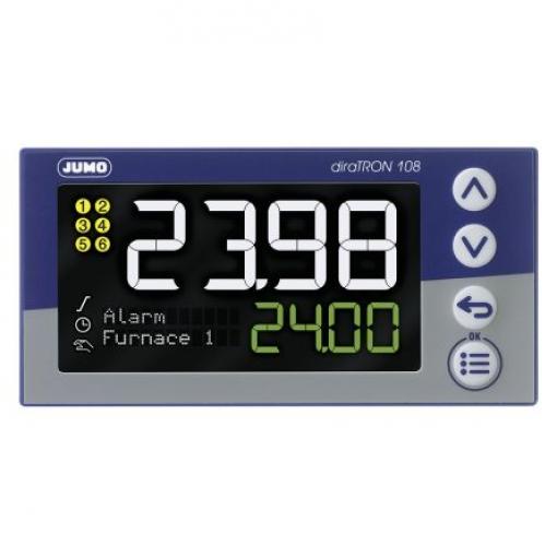 Jumo PID regulátor teploty, řada: diraTRON Montáž do panelu, 55 °C, -10 °C 3, počet výstupů: 3, výstup: 2 reléové 240V