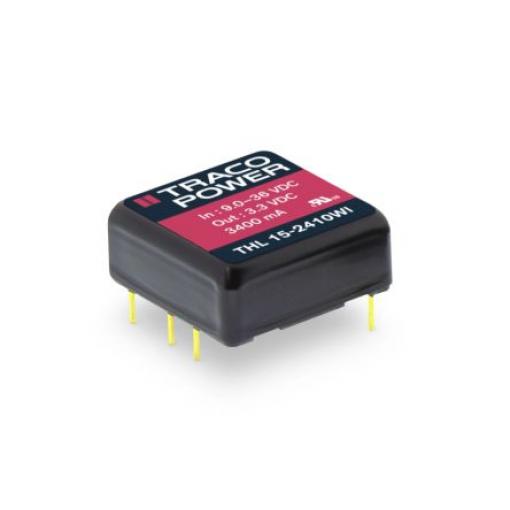 TRACOPOWER Měnič DC/DC THL 15WI, výstup: 15 V 1 kV, Vin 36V 500 mA, Vin 9V 15 W -40 °C 70 °C Montáž na plošný spoj
