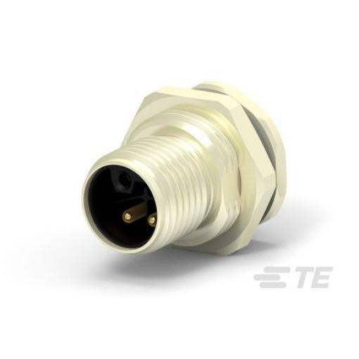 Kulatý konektor, počet kontaktů: 2, Zadní, velikost: M12 TE Connectivity, pohlaví kontaktu: Vnější, orientace těla: