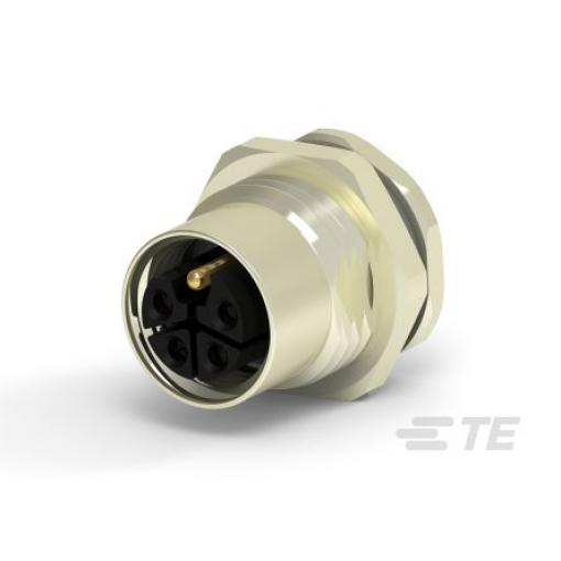 Kulatý konektor, počet kontaktů: 4, Zadní, velikost: M12 TE Connectivity, pohlaví kontaktu: Vnitřní, orientace těla: