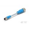 Kabel ovladače snímače, A: Vnější, A: Rovný 3, B: Přímý, B: Vnitřní, 60V 3, IP67, řada: T405 TE Connectivity 5000 mm