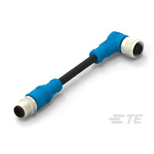 Kabel ovladače snímače, A: Samec/samice, A: M12, Pravoúhlý 5, B: M12, Přímý, 60V 5, IP67, řada: T416 TE Connectivity