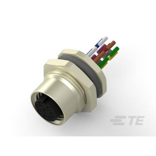 Kulatý konektor, počet kontaktů: 8, Zadní, velikost: M12 TE Connectivity, pohlaví kontaktu: Vnitřní, orientace těla: