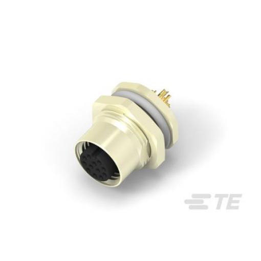 Kulatý konektor, počet kontaktů: 12, Zadní, velikost: M12 TE Connectivity, pohlaví kontaktu: Vnitřní, orientace těla: