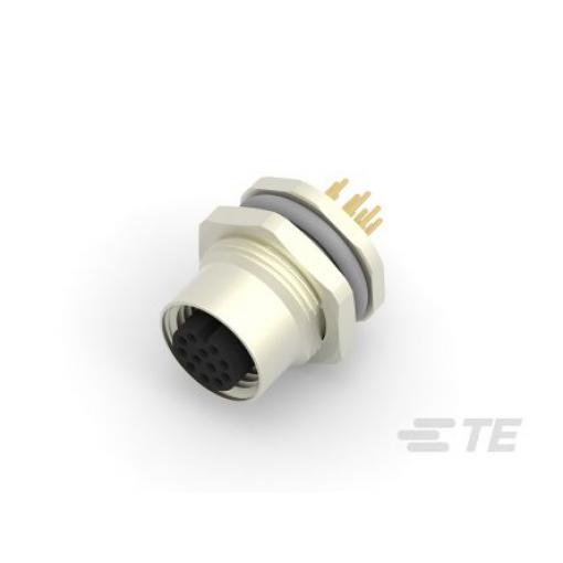 Kulatý konektor, počet kontaktů: 12, Zadní, velikost: M12 TE Connectivity, pohlaví kontaktu: Vnitřní, orientace těla: