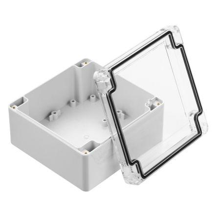 RS PRO Pouzdro IP67 Stíněné barva Šedá IK07 Polykarbonát 119.8 mm 60.1 mm 119.8 mm Polyuretan