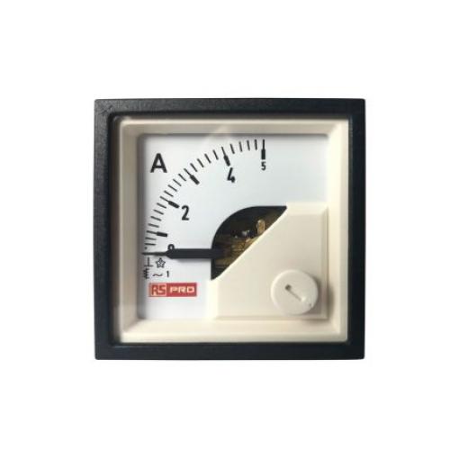 Analogový panelový ampérmetr, řada: RS PRO 100 A, výška výřezu: 45 mm St., šířka výřezu: 45 mm, přesnost měřicího