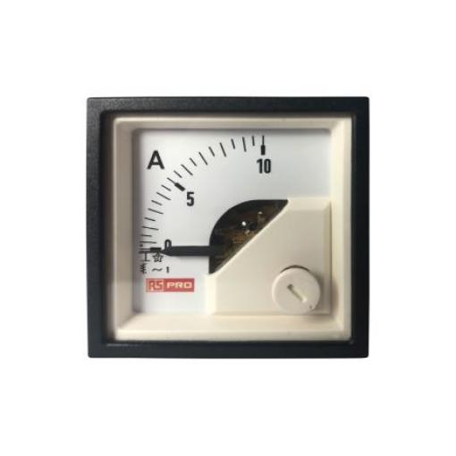 Analogový panelový ampérmetr 10 A, výška výřezu: 45 mm St., šířka výřezu: 45 mm, přesnost měřicího přístroje: 1 %
