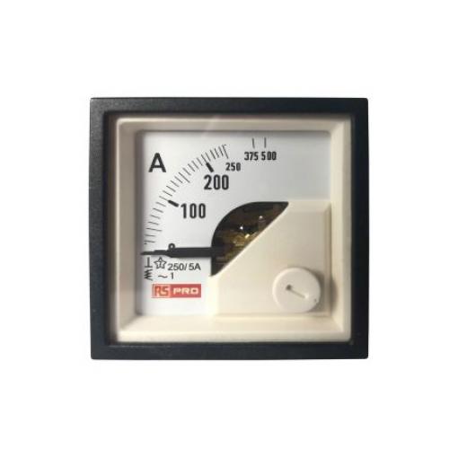 Analogový panelový ampérmetr 100 A, výška výřezu: 45 mm St., šířka výřezu: 45 mm, přesnost měřicího přístroje: 1 %