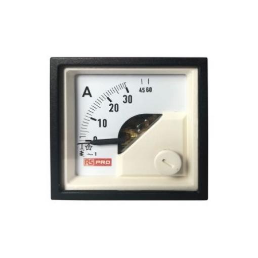 Analogový panelový ampérmetr, řada: RS PRO 100 A, výška výřezu: 45 mm St., šířka výřezu: 45 mm, přesnost měřicího