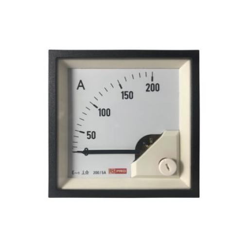 Analogový panelový ampérmetr, řada: RS PRO 100 A, výška výřezu: 68 mm St., šířka výřezu: 68 mm, přesnost měřicího