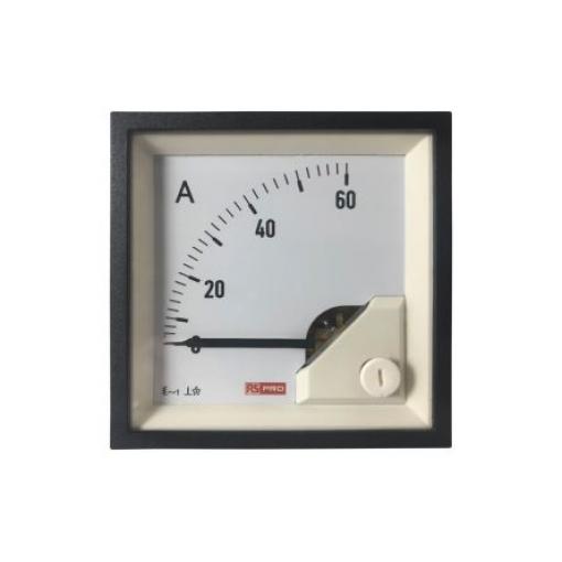Analogový panelový ampérmetr 3 A, výška výřezu: 68 mm St., šířka výřezu: 68 mm, přesnost měřicího přístroje: 1 %
