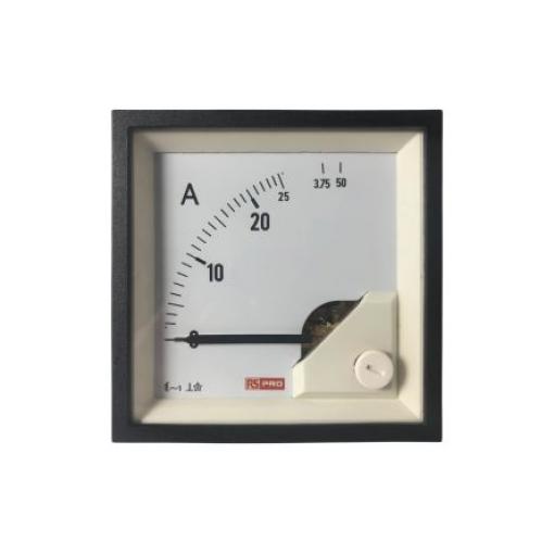 Analogový panelový ampérmetr 100 A, výška výřezu: 68 mm St., šířka výřezu: 68 mm, přesnost měřicího přístroje: 1 %