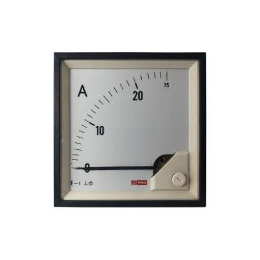 Analogový panelový ampérmetr, řada: RS PRO, výška výřezu: 92 mm St., šířka výřezu: 92 mm, přesnost měřicího přístroje: 1
