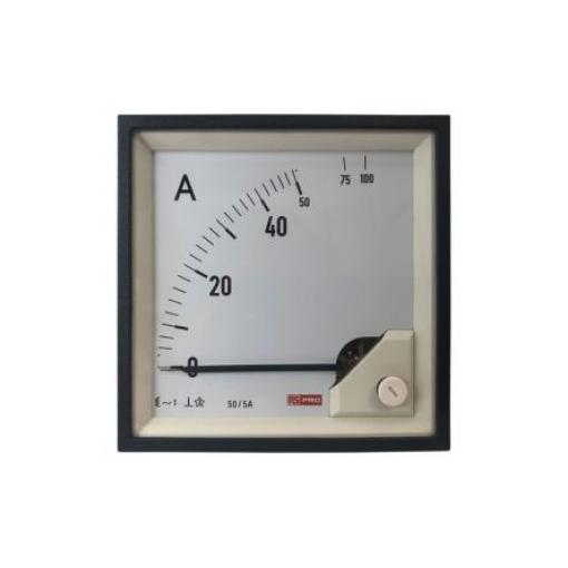 Analogový panelový ampérmetr, řada: RS PRO 100 A, výška výřezu: 92 mm St., šířka výřezu: 92 mm, přesnost měřicího