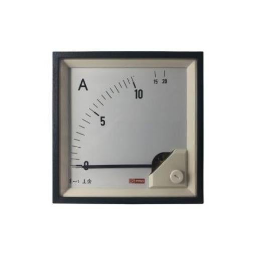 Analogový panelový ampérmetr 20 A, výška výřezu: 92 mm St., šířka výřezu: 92 mm, přesnost měřicího přístroje: 1 %