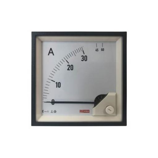 Analogový panelový ampérmetr 100 A, výška výřezu: 92 mm St., šířka výřezu: 92 mm, přesnost měřicího přístroje: 1 %