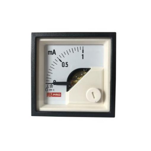 Analogový panelový ampérmetr, řada: RS PRO 100 A, výška výřezu: 45 mm DC, šířka výřezu: 45 mm, přesnost měřicího