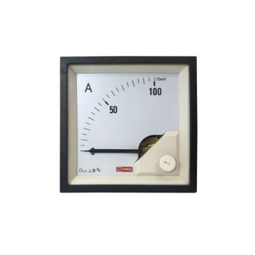 Analogový panelový ampérmetr, řada: RS PRO 100 A, výška výřezu: 68 mm DC, šířka výřezu: 68 mm, přesnost měřicího