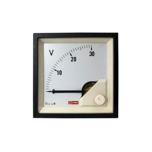 Voltmetr 100 A, výška výřezu: 68 mm DC, šířka výřezu: 68 mm, přesnost měřicího přístroje: 1 % Pohyblivá cívka RS PRO