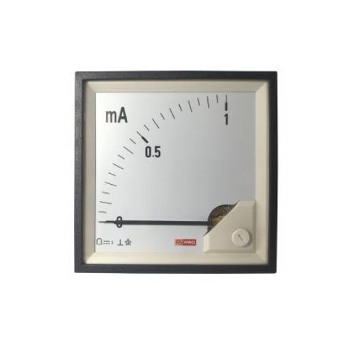Analogový panelový ampérmetr 100 A, výška výřezu: 92 mm DC, šířka výřezu: 92 mm, přesnost měřicího přístroje: 1 %