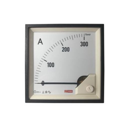 Analogový panelový ampérmetr, řada: RS PRO 100 A, výška výřezu: 92 mm DC, šířka výřezu: 92 mm, přesnost měřicího