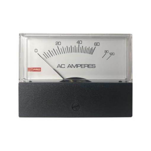 Analogový panelový ampérmetr 60 A, výška výřezu: 76 mm St., šířka výřezu: 74 mm, přesnost měřicího přístroje: ±1.5 %