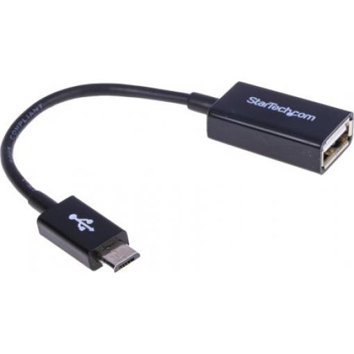 StarTech.com Kabel USB do zásuvky IC Vnější, A: Micro USB B, 130 mm Vnitřní, Černá, B: USB typu A