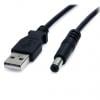 StarTech.com Kabel USB do zásuvky IC Vnější, A: USB typu A, 900 mm Vnější, Černá, B: Napájení Barrel