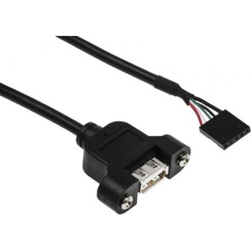 StarTech.com Kabel USB do zásuvky IC Vnitřní, A: 5pin krimpovací zásuvka, 300 mm Vnitřní, Černá, B: USB typu A
