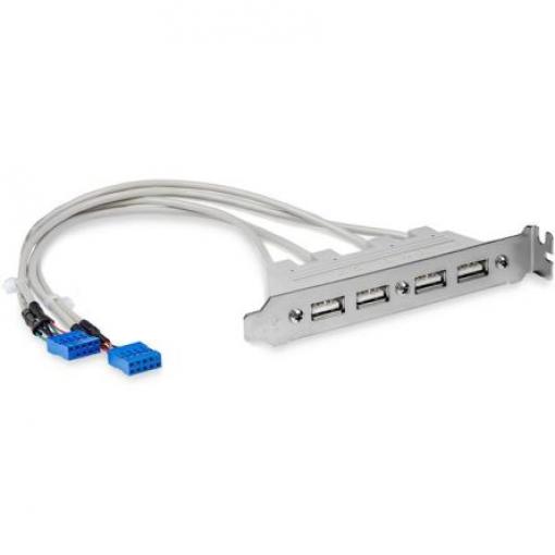 StarTech.com Kabel USB do zásuvky IC Vnitřní, A: 10 kolíků IDC x 2, 286 mm Vnitřní, Šedá, B: USB typu A