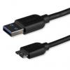 StarTech.com Kabel USB do zásuvky IC Vnější, A: USB typu A, 3 m Vnější, Černá, B: Micro USB typ B