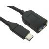 RS PRO Kabel USB do zásuvky IC Vnější, A: USB typu C, 500 mm Vnitřní, Černá, B: USB typu A