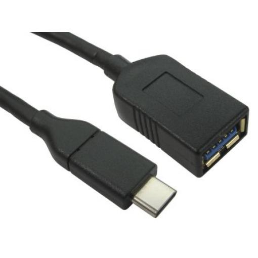 RS PRO Kabel USB do zásuvky IC Vnější, A: USB typu C, 1 m Vnitřní, Černá, B: USB typu A