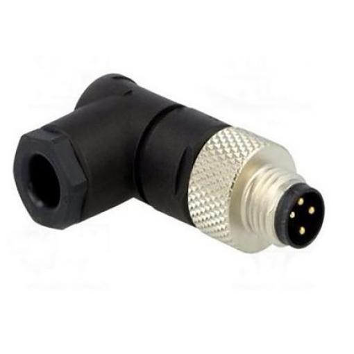 Kulatý konektor, počet kontaktů: 4, Kabel, velikost: M8 RS PRO, pohlaví kontaktu: Vnější, orientace těla: Pravý úhel