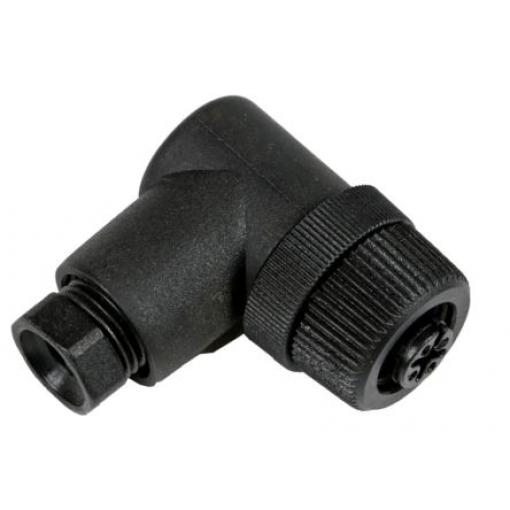 Kulatý konektor, počet kontaktů: 4, Kabel, velikost: M12 RS PRO, pohlaví kontaktu: Vnitřní, orientace těla: Pravý úhel