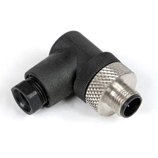 Kulatý konektor, počet kontaktů: 4, Kabel, velikost: M12 RS PRO, pohlaví kontaktu: Vnější, orientace těla: Pravý úhel