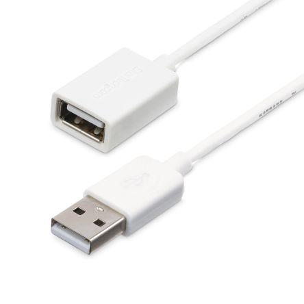 StarTech.com Kabel USB do zásuvky IC Vnější, řada: USBEX, A: USB 2.0 Typ A, 3 m Vnitřní, Bílá, B: USB 2.0 Typ A